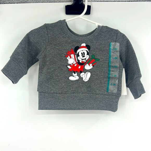 Disney Mickey Mouse Holiday Sweatshirt NWT‎ Sz 0-3m - Picture 1 of 5
